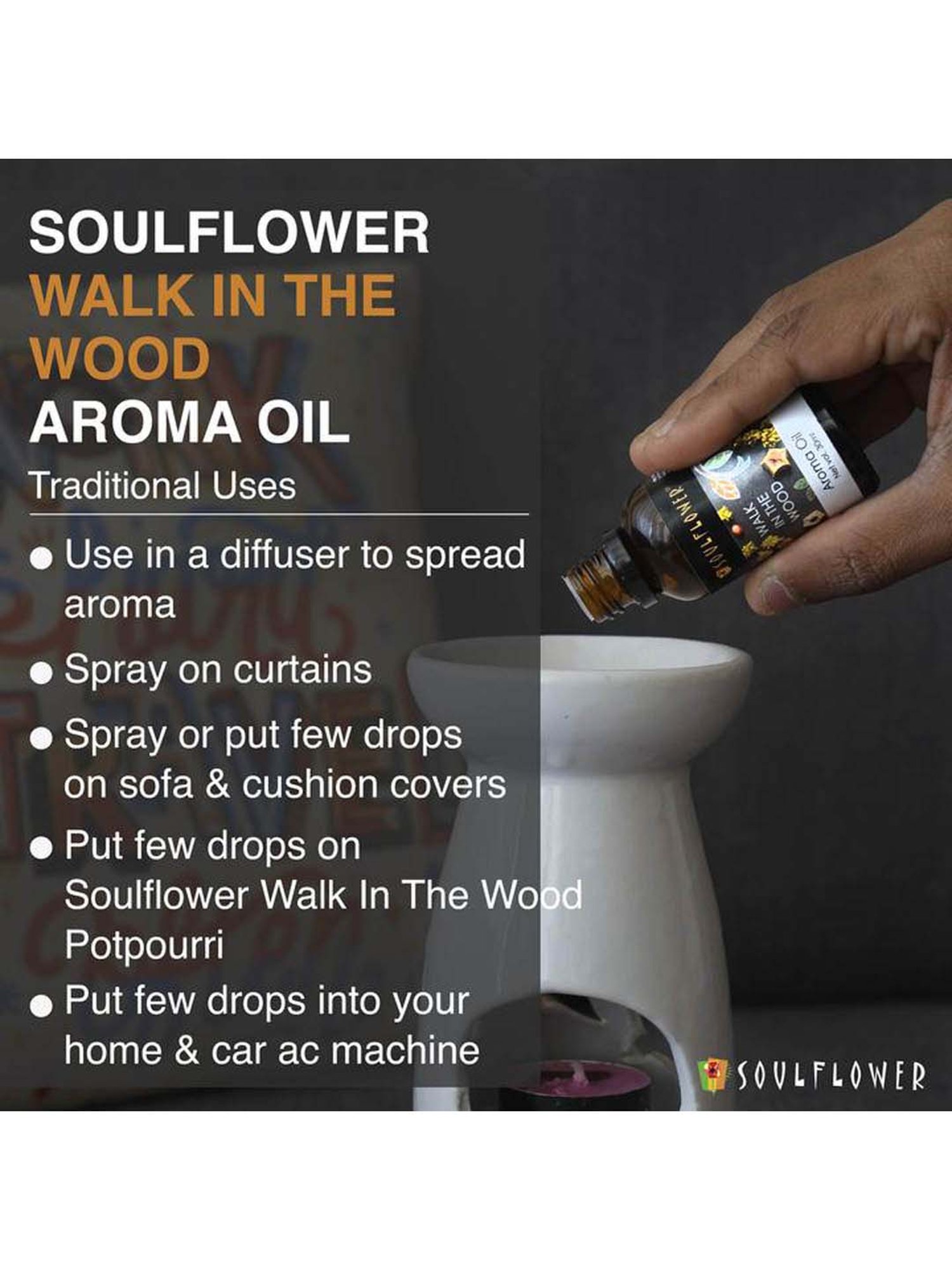 Soulflower Walk In The Wood Aroma Oil (30 ml) - Set of 1