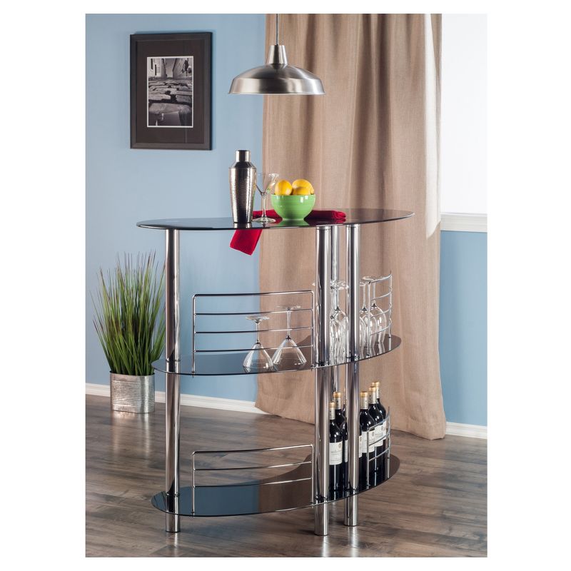 Martini Entertainment Bar Black/Metal - Winsome