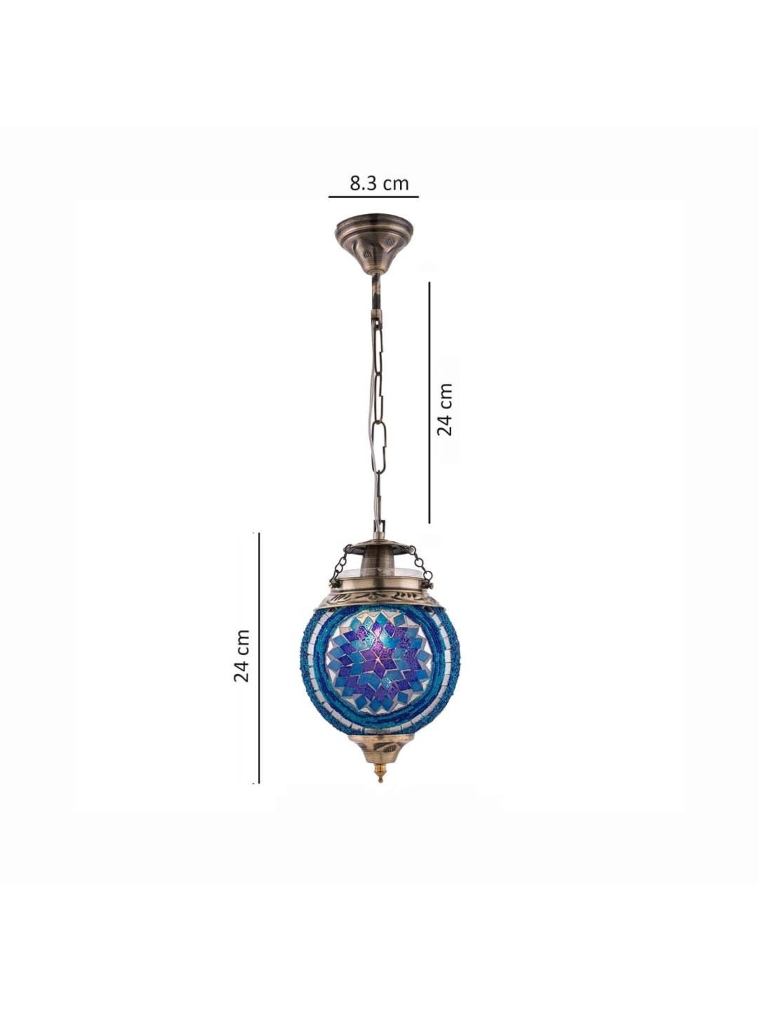 Homesake Antique Turkish Blue Metal Pendant Light - Set of 1 (Bulb not included)