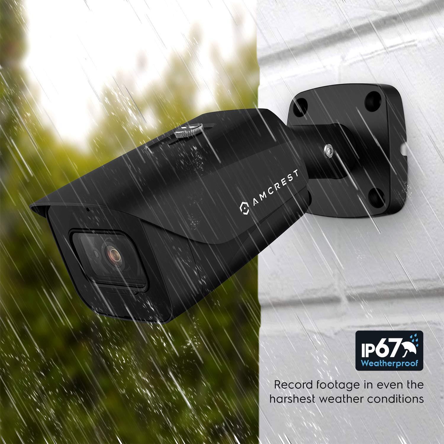 Amcrest UltraHD 4K Bullet Outdoor Security Camera, 4K (8-Megapixel), Analog Camera, 130ft Night Vision, IP67 Weatherproof Housing, 6mm Lens 55&deg; Wide Angle, Built-in Microphone, Black (AMC4KBC6-B)