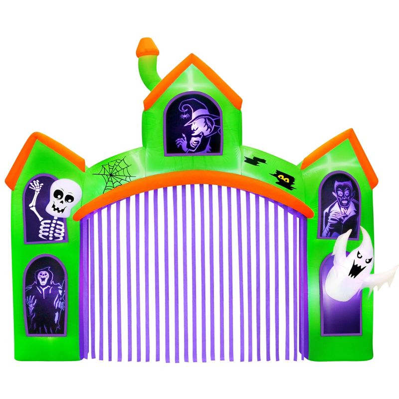 Occasions 12' Inflatable Haunted Archway With Projection Silhouette , 10.5 ft Tall, Multicolored