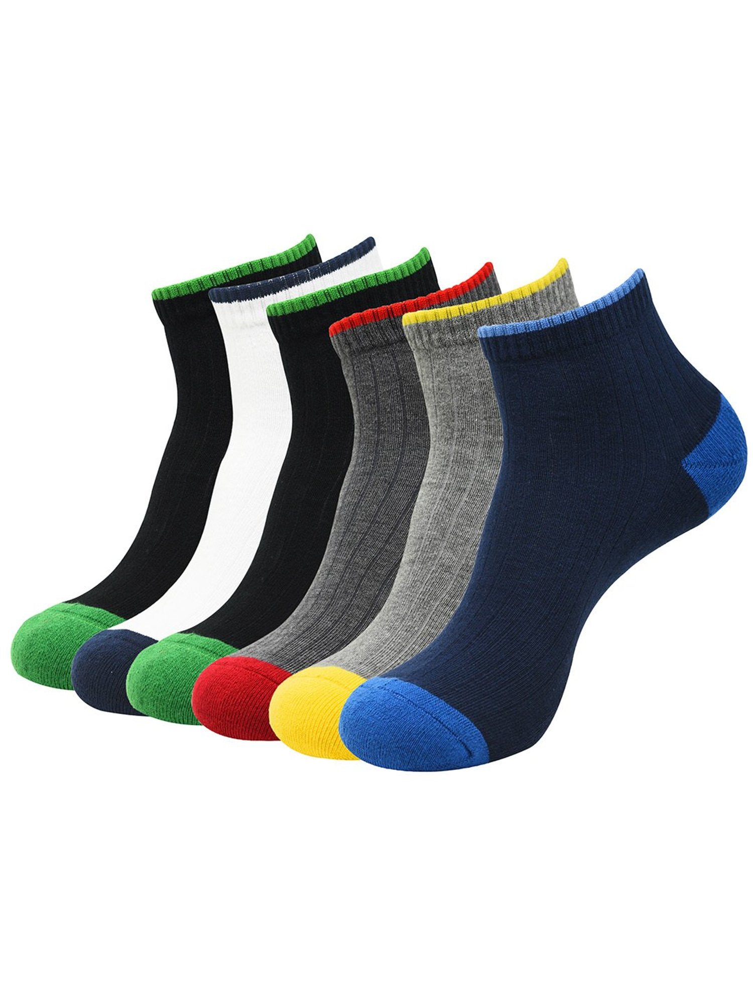 BALENZIA Cushioned Multicolor High Ankle Sports Socks - Pack of 6