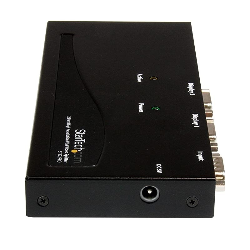 com 2 Port High Resolution VGA Video Splitter with Built-in Video Amplifier - 350 MHz - VGA Video Splitter 1 x 2-2048x1536 80Hz