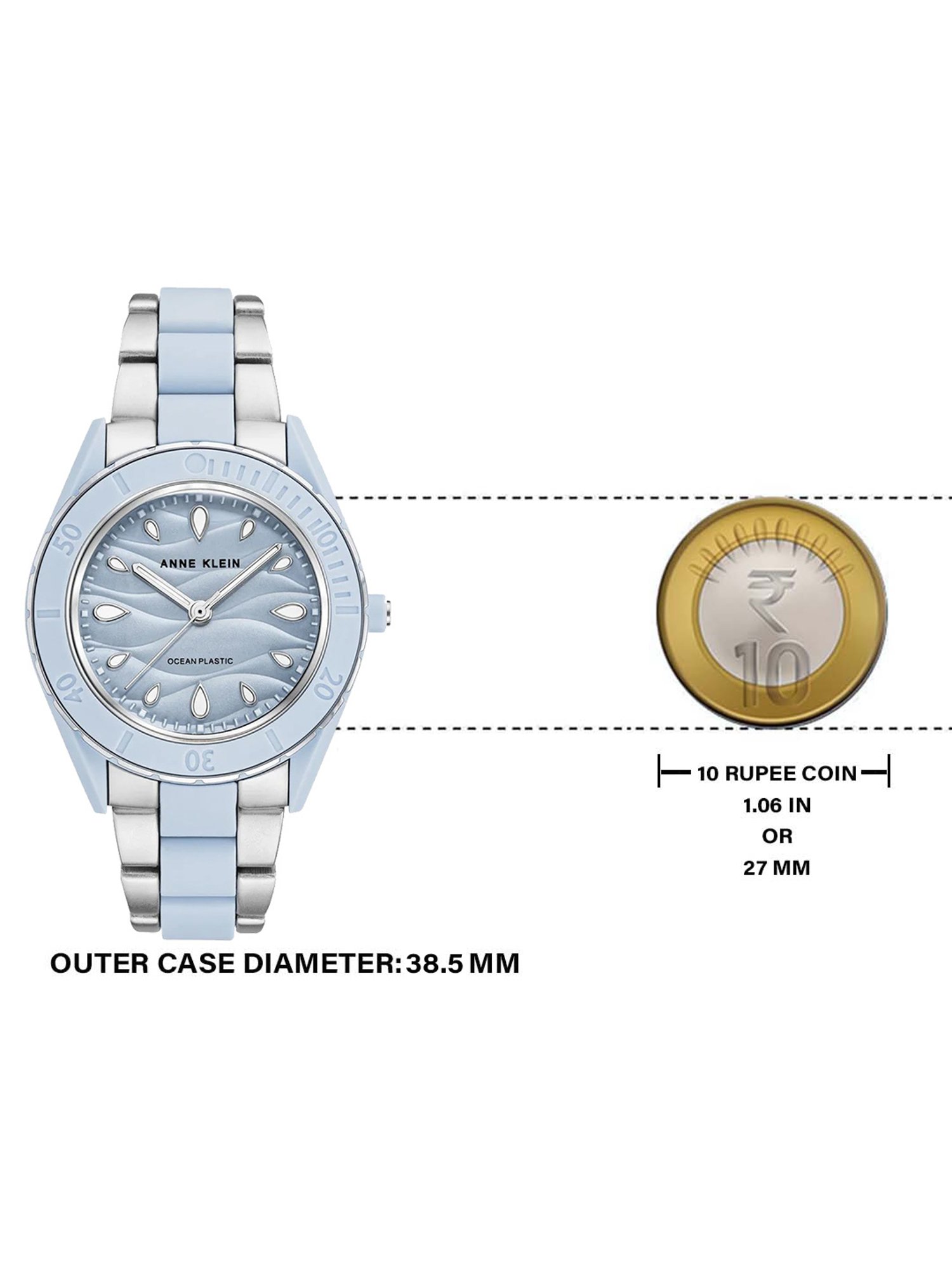 Anne Klein AK3911LBSV Ocean Plastic Analog Watch for Women