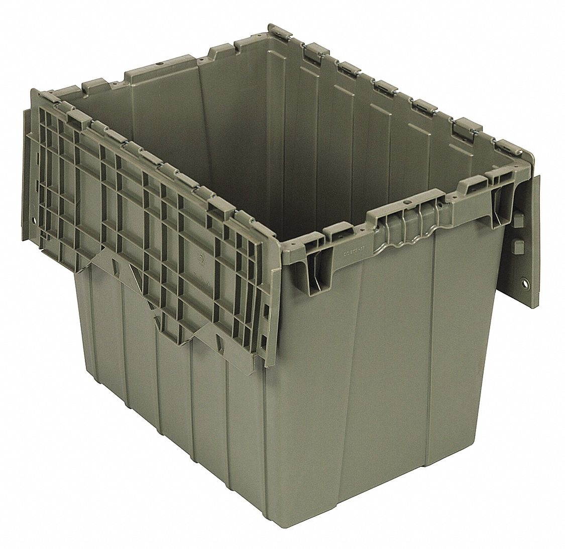 QUANTUM STORAGE SYSTEMS QDC2115-17 Attached Lid Container, 2.31 cu. ft., Gray