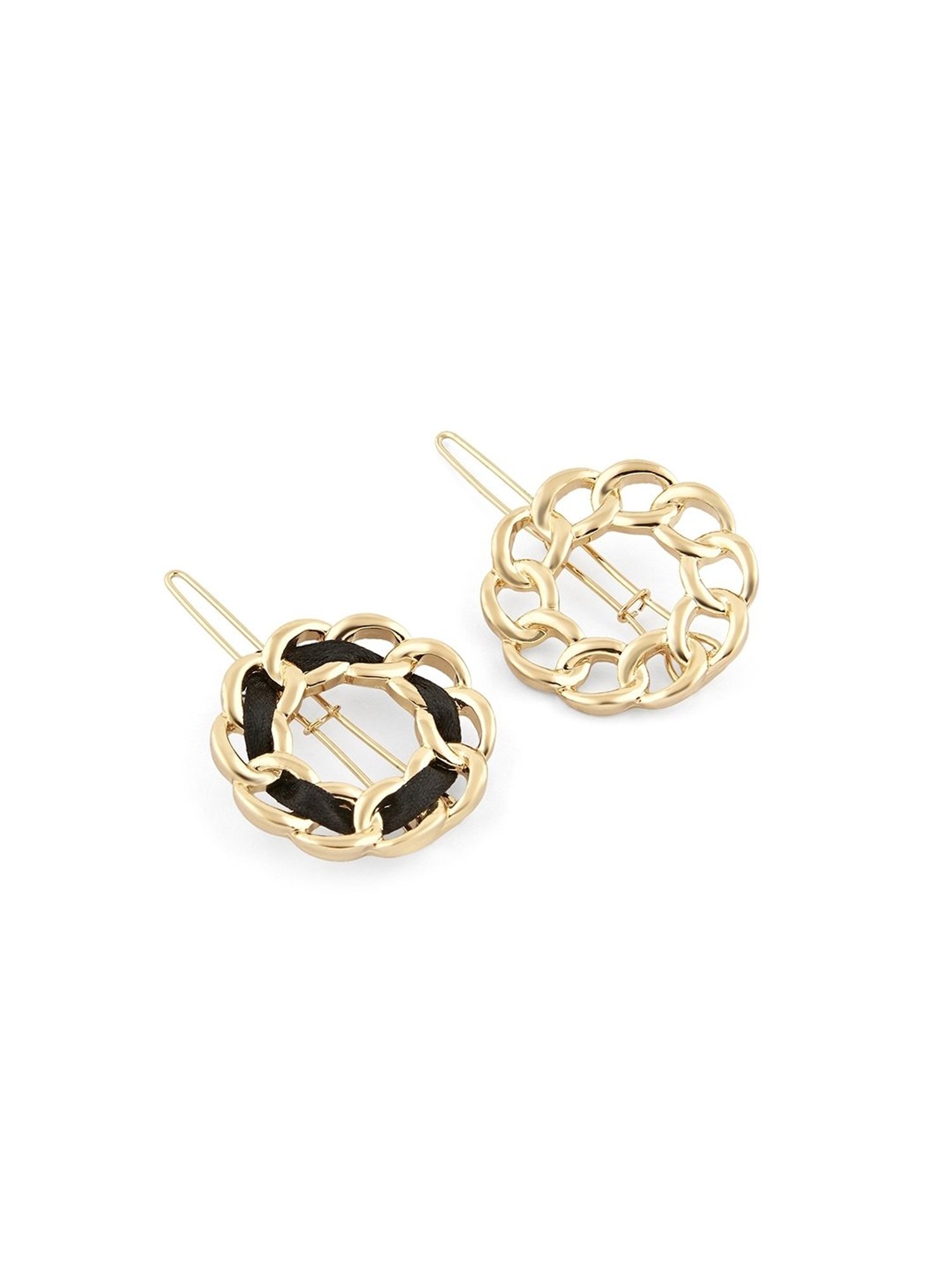 Lilly & Sparkle Gold-Toned Set of 2 Hollow Circular Hairpins