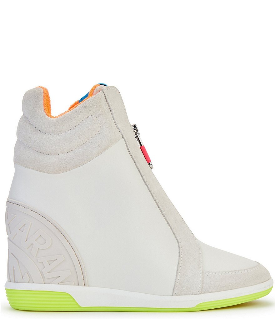 Donald Pliner Pelham Neoprene Mixed Leather Slip-On Wedge Sneakers