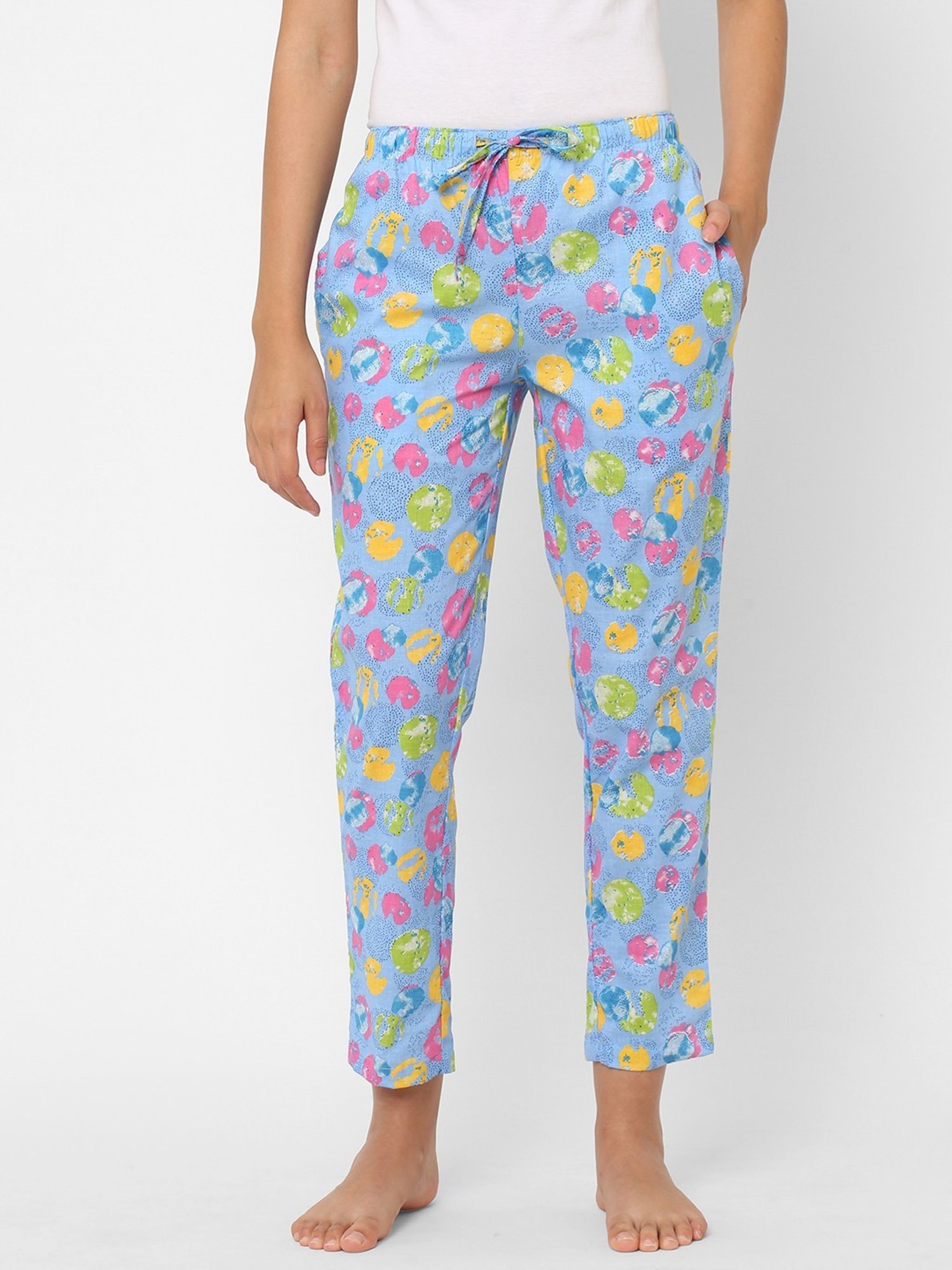 Urban Scottish Light Blue Printed Lounge Pants