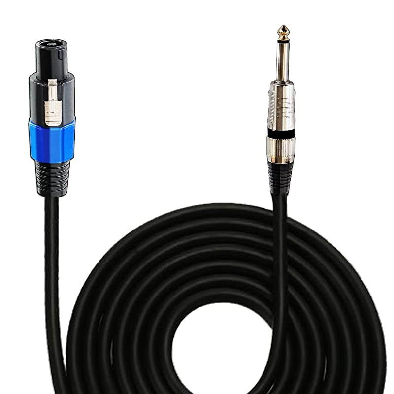 Speakon to 14 Audio Cord Speakon Connector to 14 Inch Male Connection 30 ft 12 Gauge Black Heavy Duty Professional Speaker Cable Wire Delivers Sound  PPSJ30