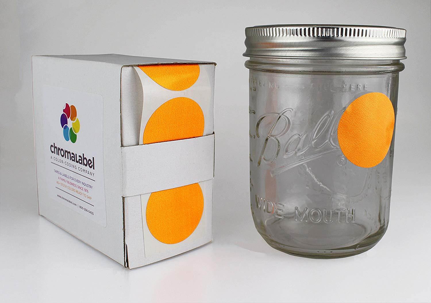 ChromaLabel 1-1/2 inch Color-Code Dot Labels | 500/Dispenser Box (Orange)