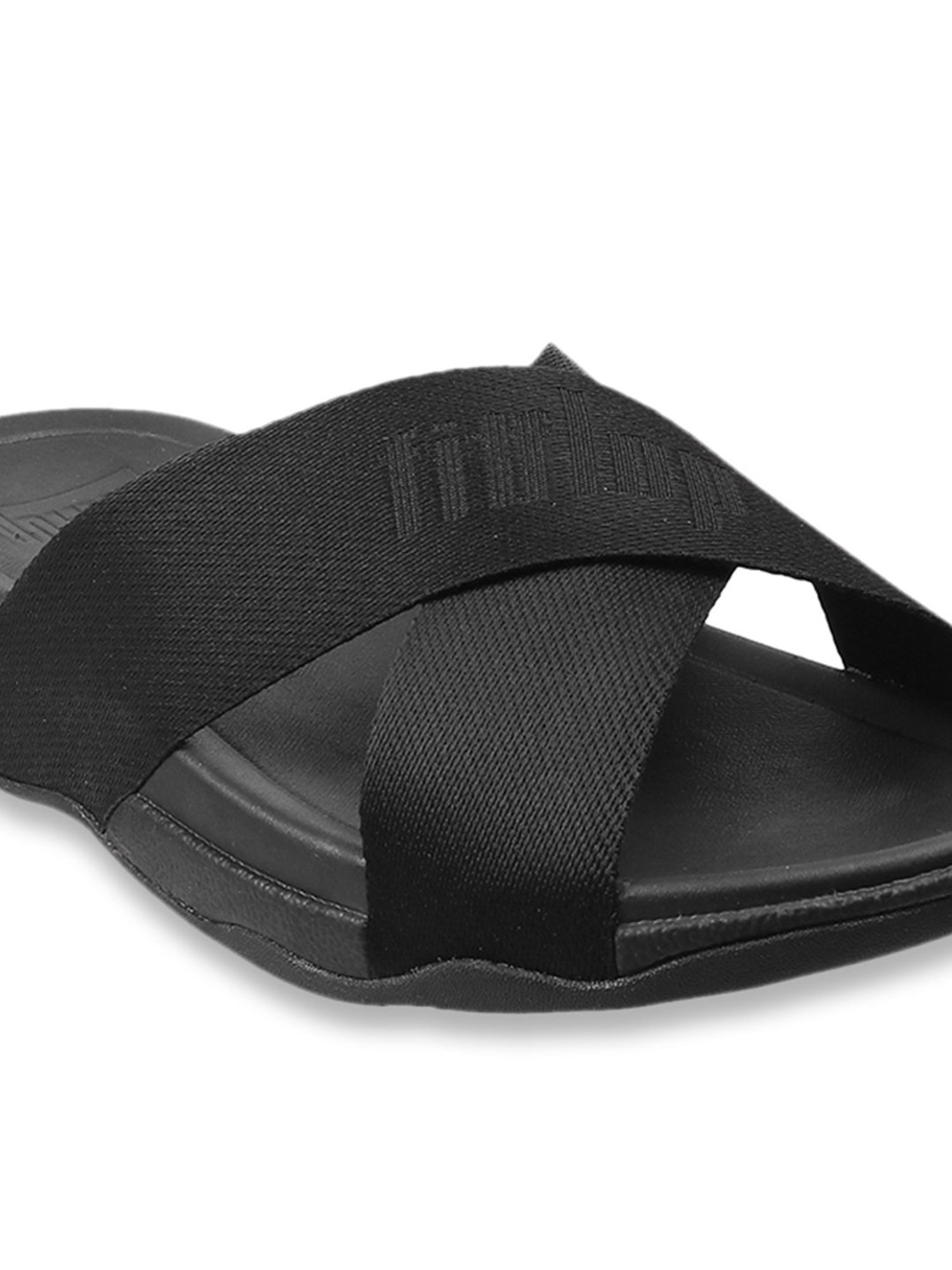 FitFlop Men's Black Cross Strap Sandals