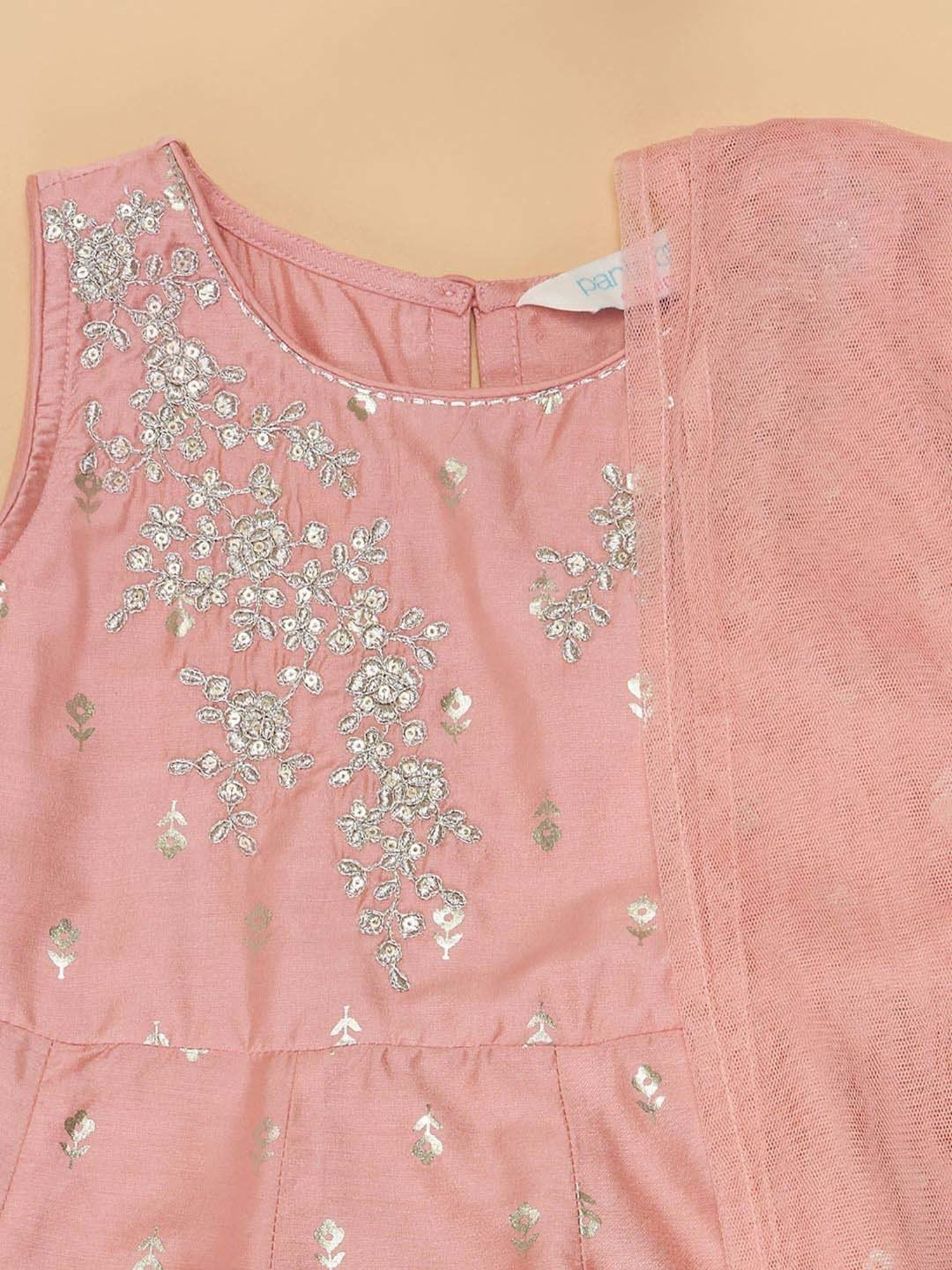 VASTRAMAY Kids Blue & White Cotton Over Dyed Kurta Set