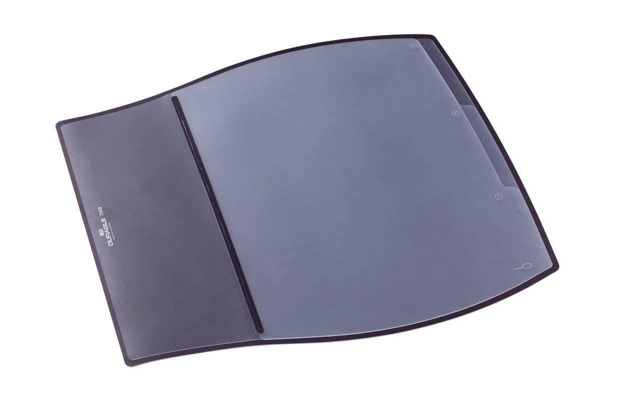 DURABLE Work Pad, Desk Pad with 3 Center and 1 Side Overlay, 15-1/4 x 17-1/4 Inches, Black (720901)