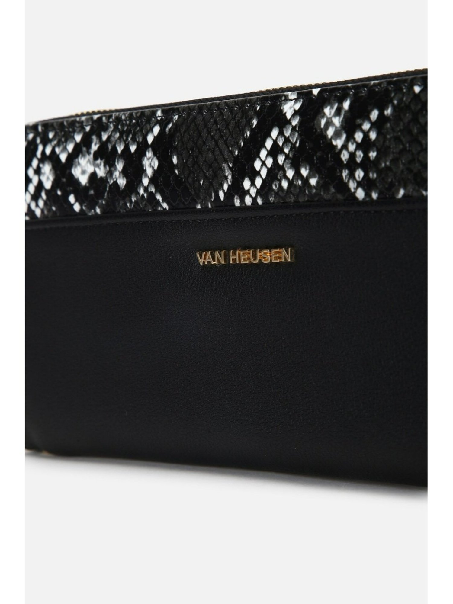 Van Heusen Black Printed Zip Around Wallet for Women