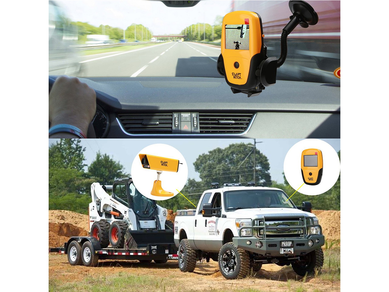 SWIFT HITCH SH02D Waterproof Digital Portable Wireless Backup Camera System IOS/Andriod Device Supported,Small Infrared Camera to View Tight Dark Space for RVs/5th Wheel Campers/Enclosed Cargo Trailer