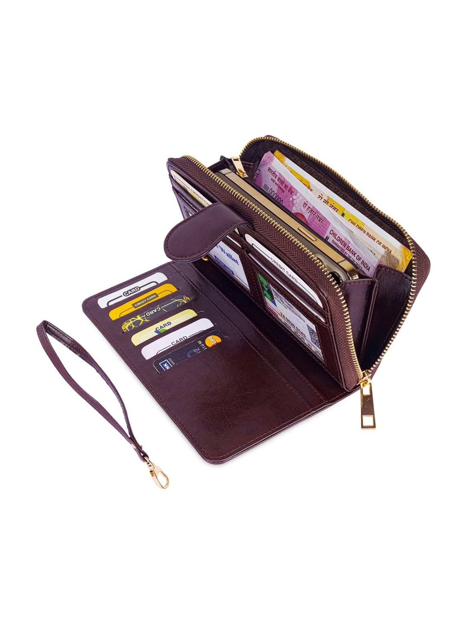 Louis Philippe Brown Casual Leather Money Clip Wallet for Men