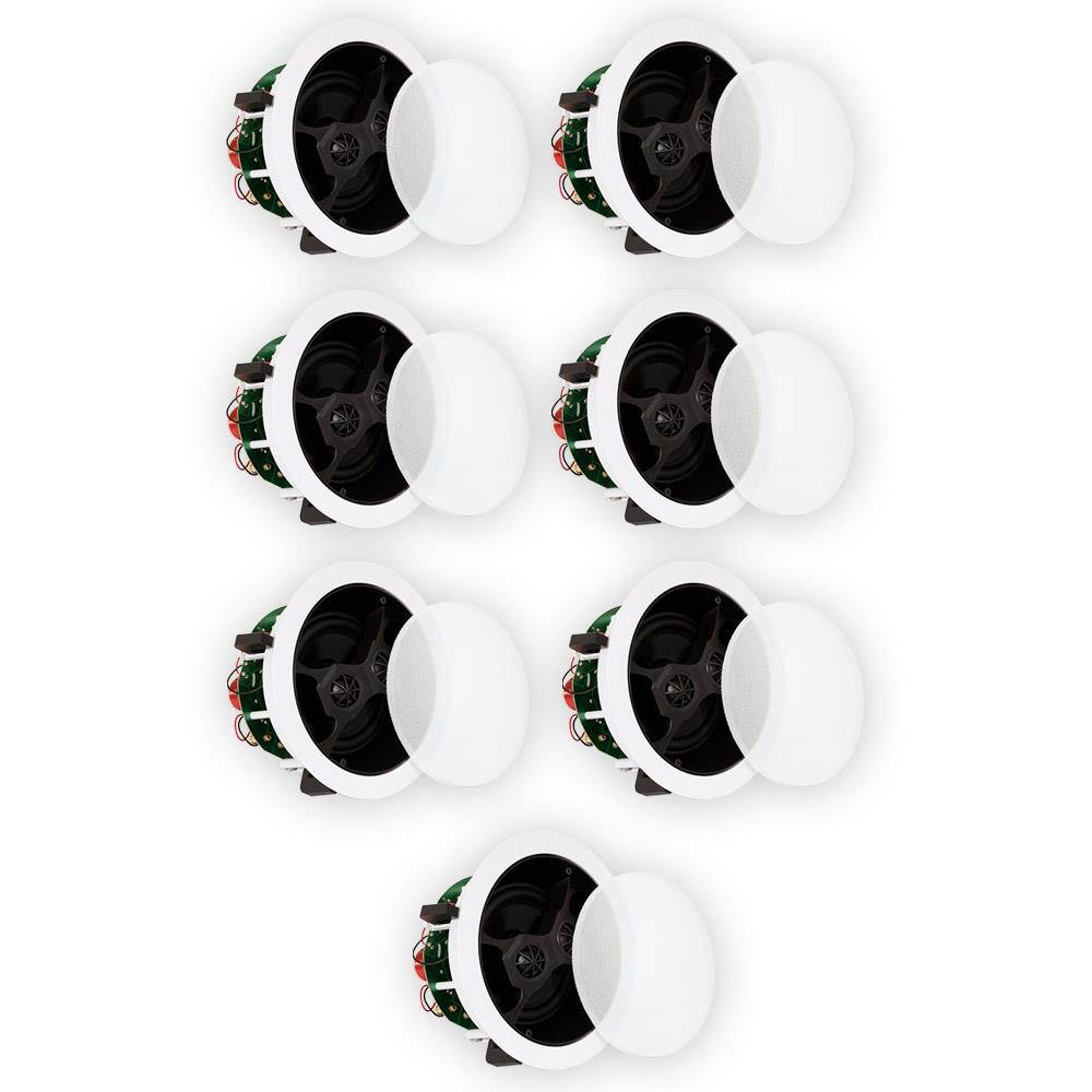 Theater Solutions TS650S Flush Mount Stereo Speakers with 6.5" Woofers 7 Pack