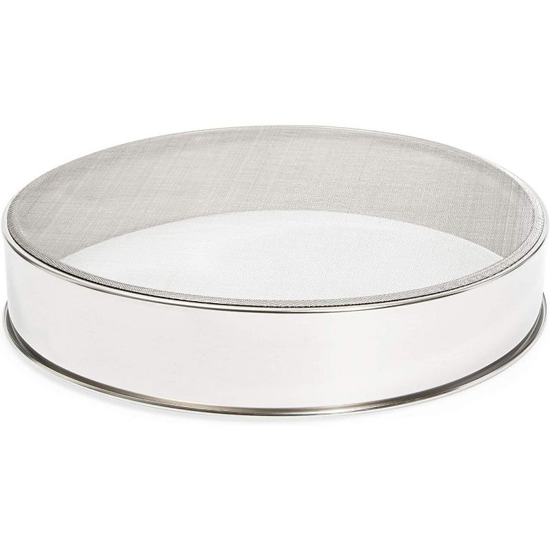 Juvale Stainless Steel Professional Round Flour Sieve for Baking (9.25 x 1.9 in)