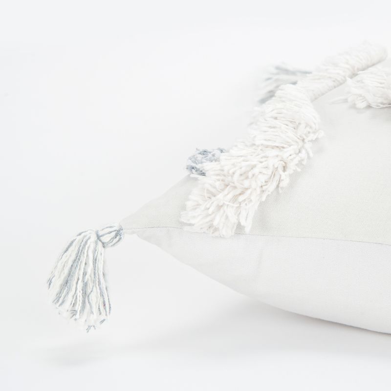 20"x20" Geometric Decorative Filled Oversized Square Throw Pillow White - Rizzy Home