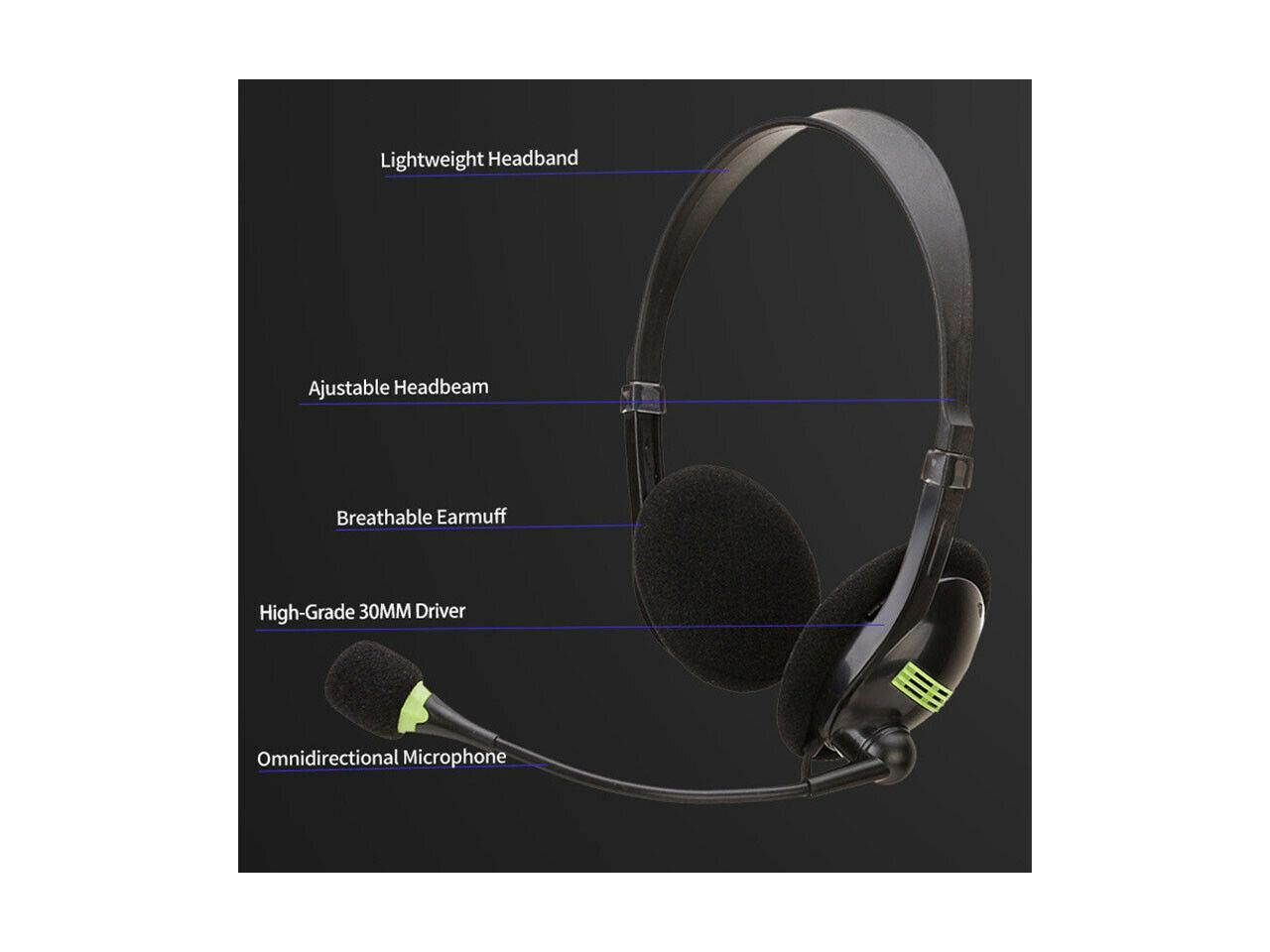 SY440MV Headset Telephone Headset with Noise Cancelling Microphone Compatible Plus Extra 3.5mm Connector