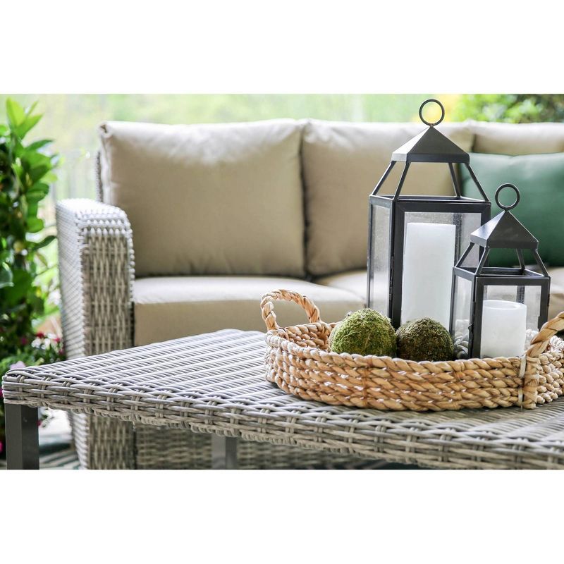 Forsyth 5pc Wicker Patio Seating Set with Sunbrella - Tan - Leisure Made