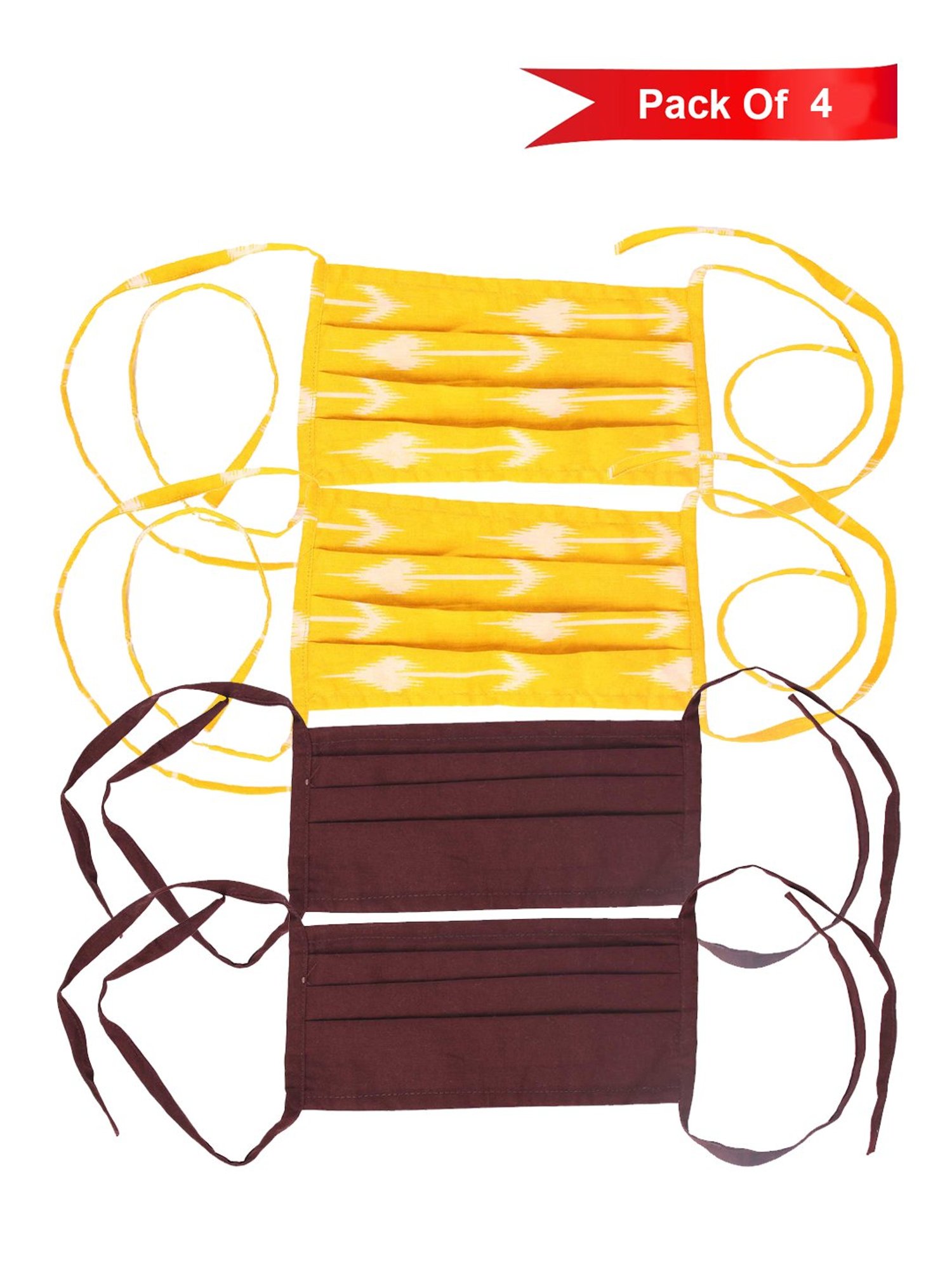 Inweave Reusable 2 Layered Face Masks - Pack of 4