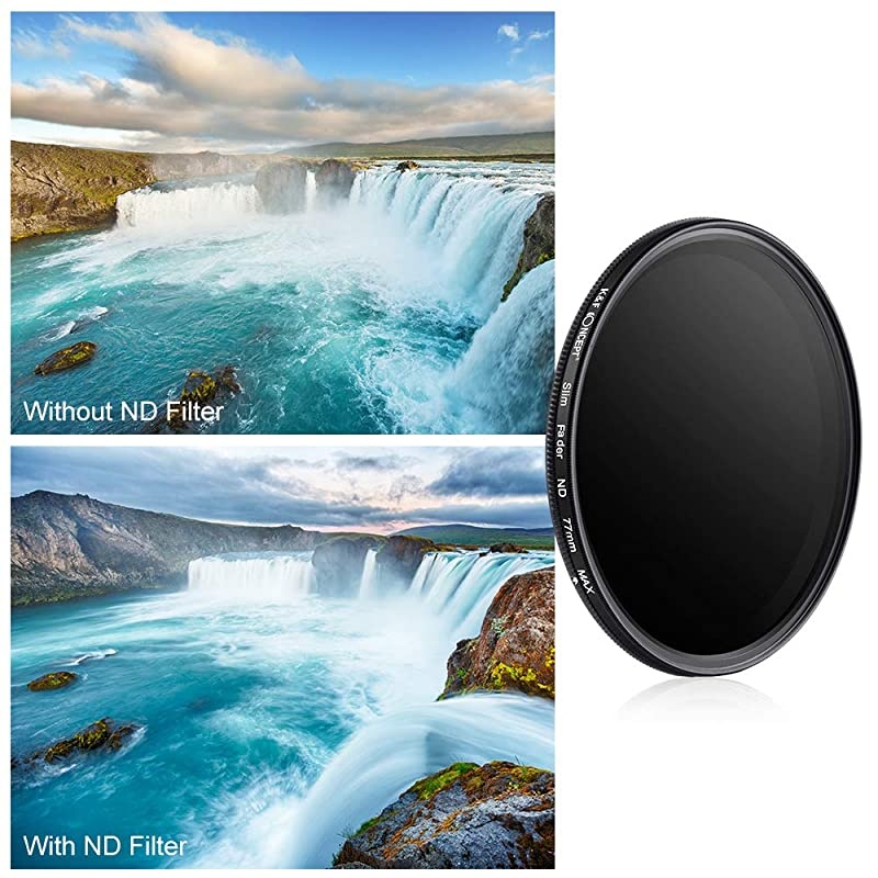 72mm ND Fader Variable Neutral Density Adjustable ND Filter ND2 to ND400 for Canon 7D 60D 70D 500D for Nikon D7000 D600 D300 D800 D7100 for Sony A77 NEX 5 DSLR Cameras + Lens Cleaning Cloth