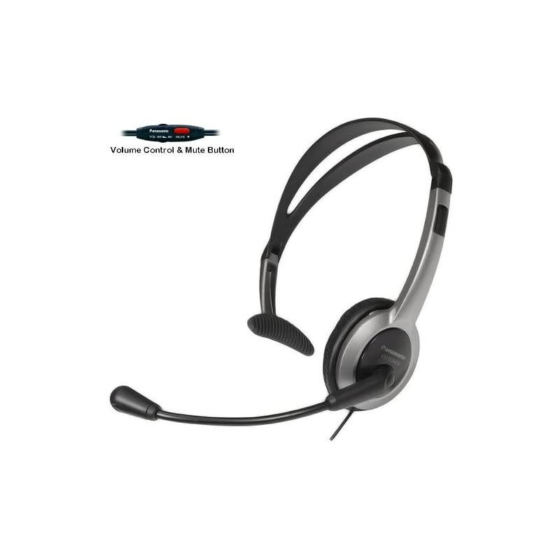 HandsFree Headset with Foldable Comfort Fit Lightweight Headband Flexible Optimum Voice Microphone with Volume Control Mute Switch For The  KXTGA101S KXTGA101B KXTGA300S KXTGA300B Cordless Phone Acce