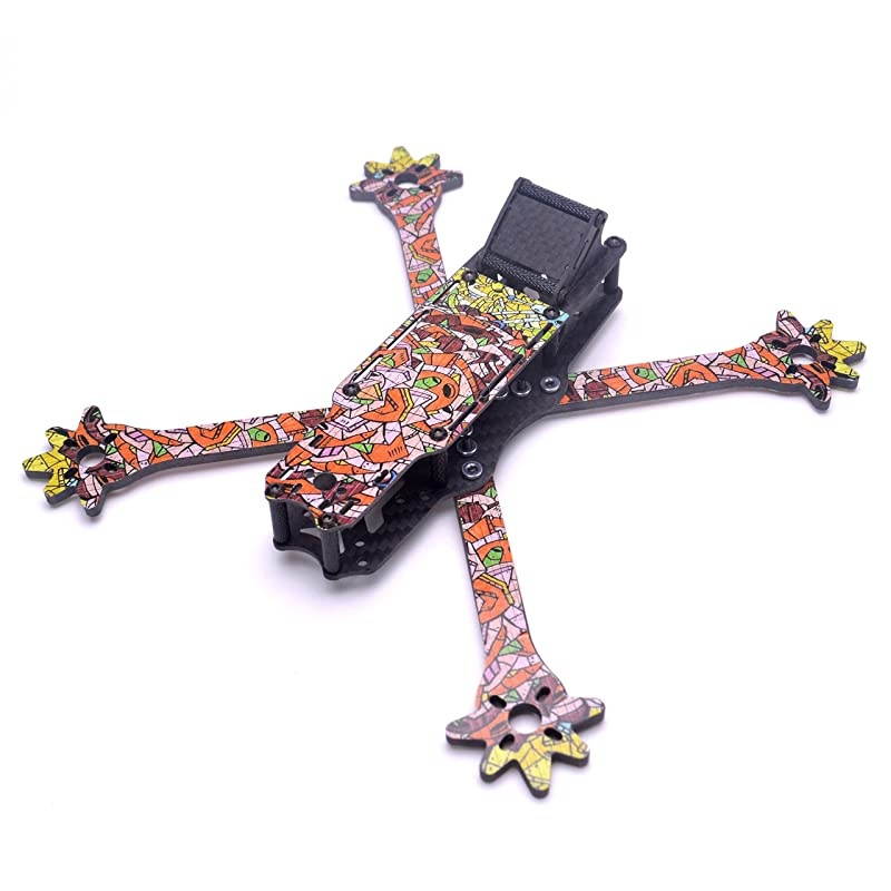 235mm FPV Racing Drone Frame 5 Inch Carbon Fiber Quadcopter Frame Kit 4mm Removable FPV Frame Arms with 20cm Lipo Battery Strap