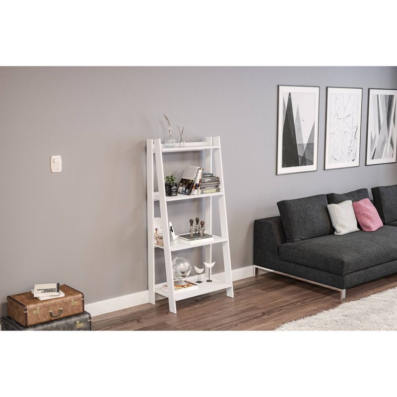 53.14" Lisbon 4 Shelf Bookshelf White - Chique