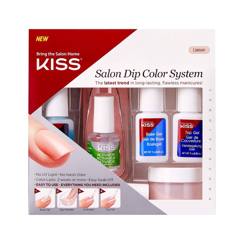 Kiss Salon Dip Color System False Nails Starter Kit - 10ct