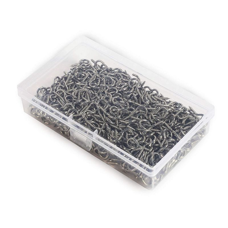 100-Count Metal Sawtooth Picture Frame Hangers with No Nail + Storage Box, 1"