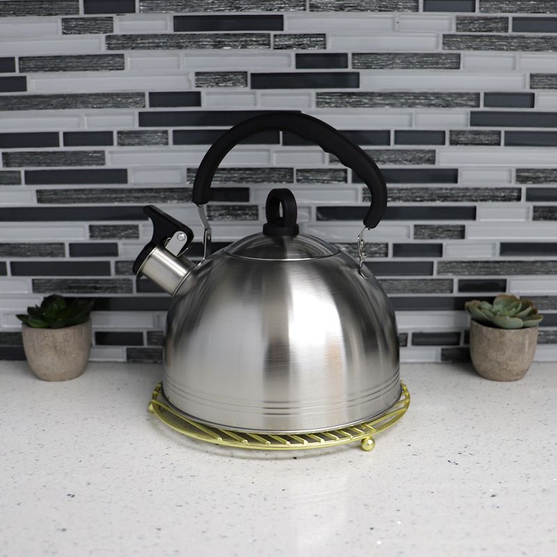 Home Basics Halo Round Steel Trivet, Gold