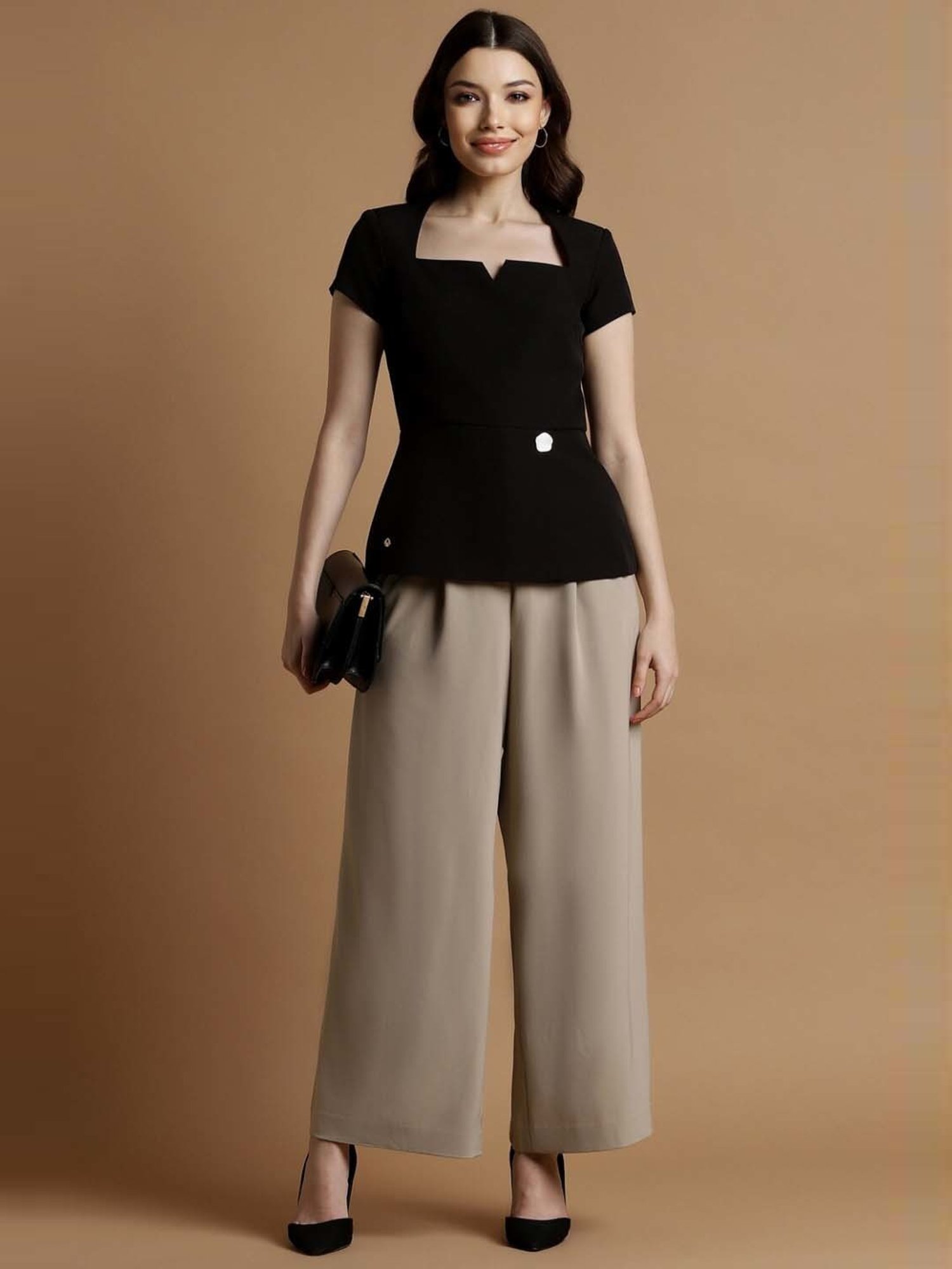 Allen Solly Black Cotton Top