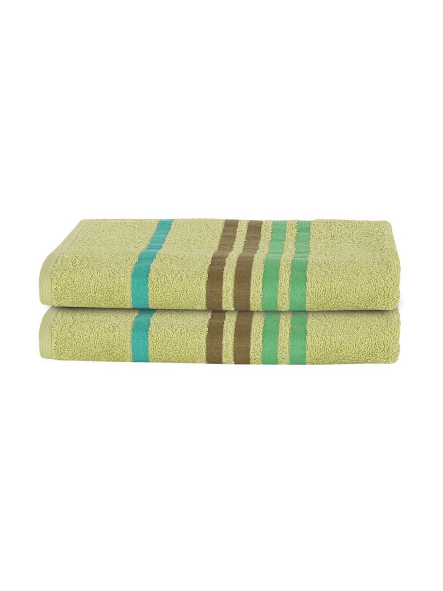 Maspar Astor Supersoft Lime Green Cotton 450 GSM Bath Towels - Set of 2