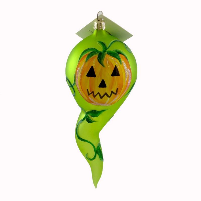 Laved Italian Ornaments Pumpkin Ghost With Leaves Halloween Carved  -  Tree Ornaments