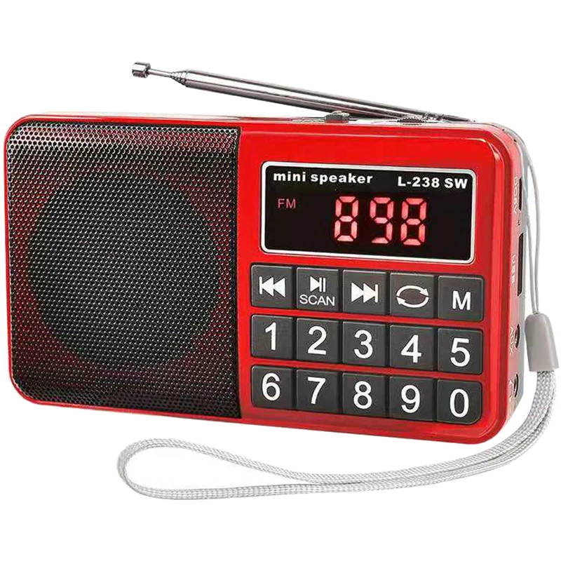 Lejiahong L238 SW/AM/FM Multi-Band Speaker Portable Digital Radio Receiver Stereo Radio with LED Display Radio Support 16GB TF Card Gift