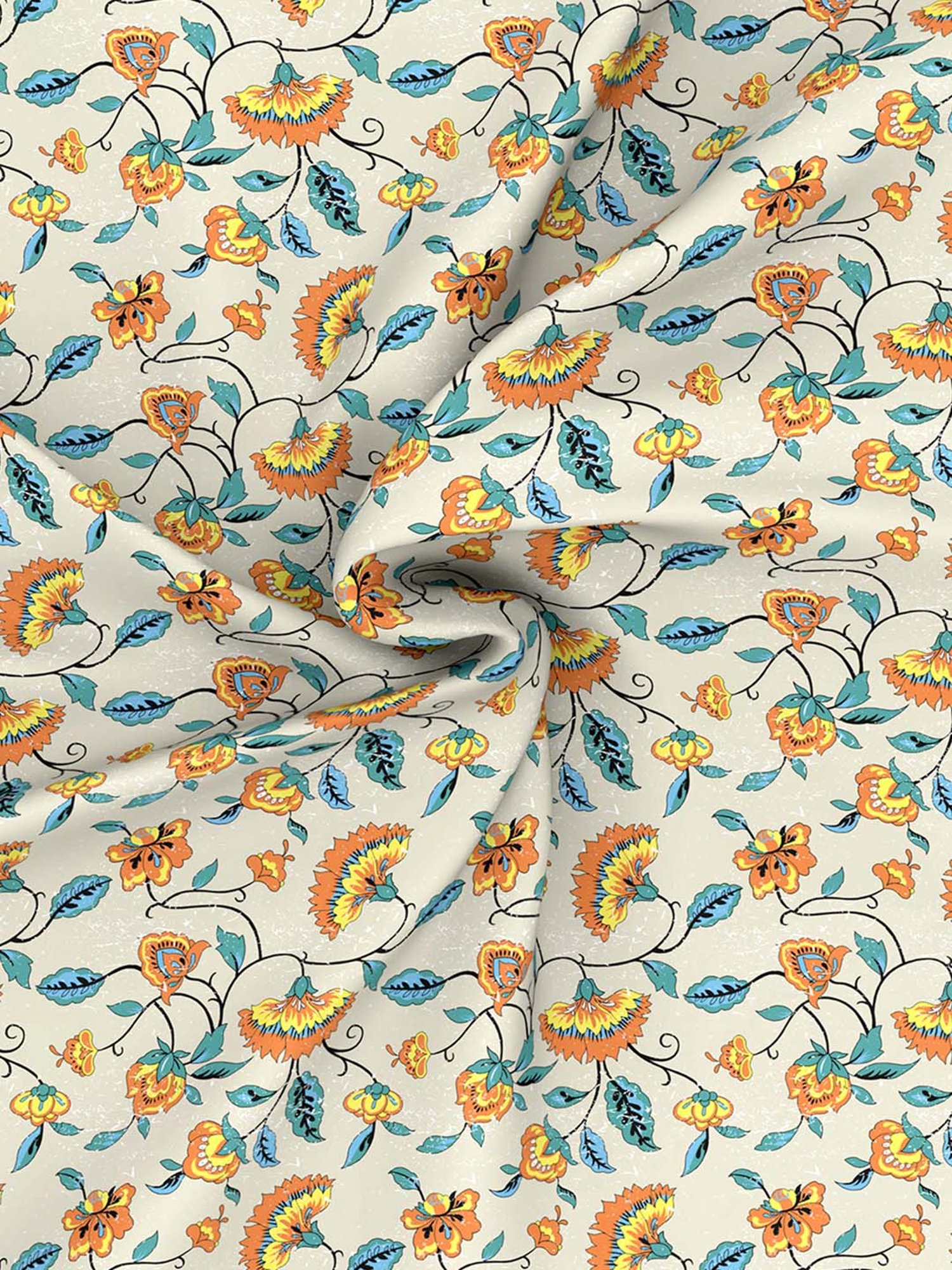 Maspar Modern Sanctuary Orange & Beige Cotton 160 TC Bed Sheet Set