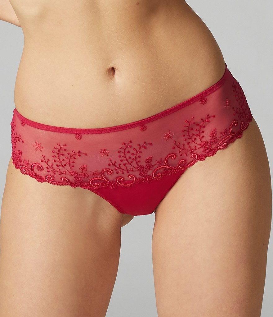 Simone Perele Delice Floral-Embroidered Boy Short