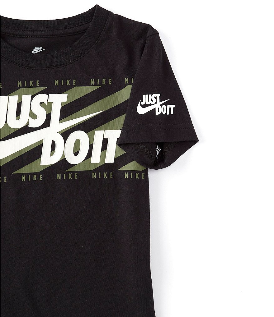 Nike Little Boys 2T-7 Short-Sleeve Swoosh AOP Block Logo Tee