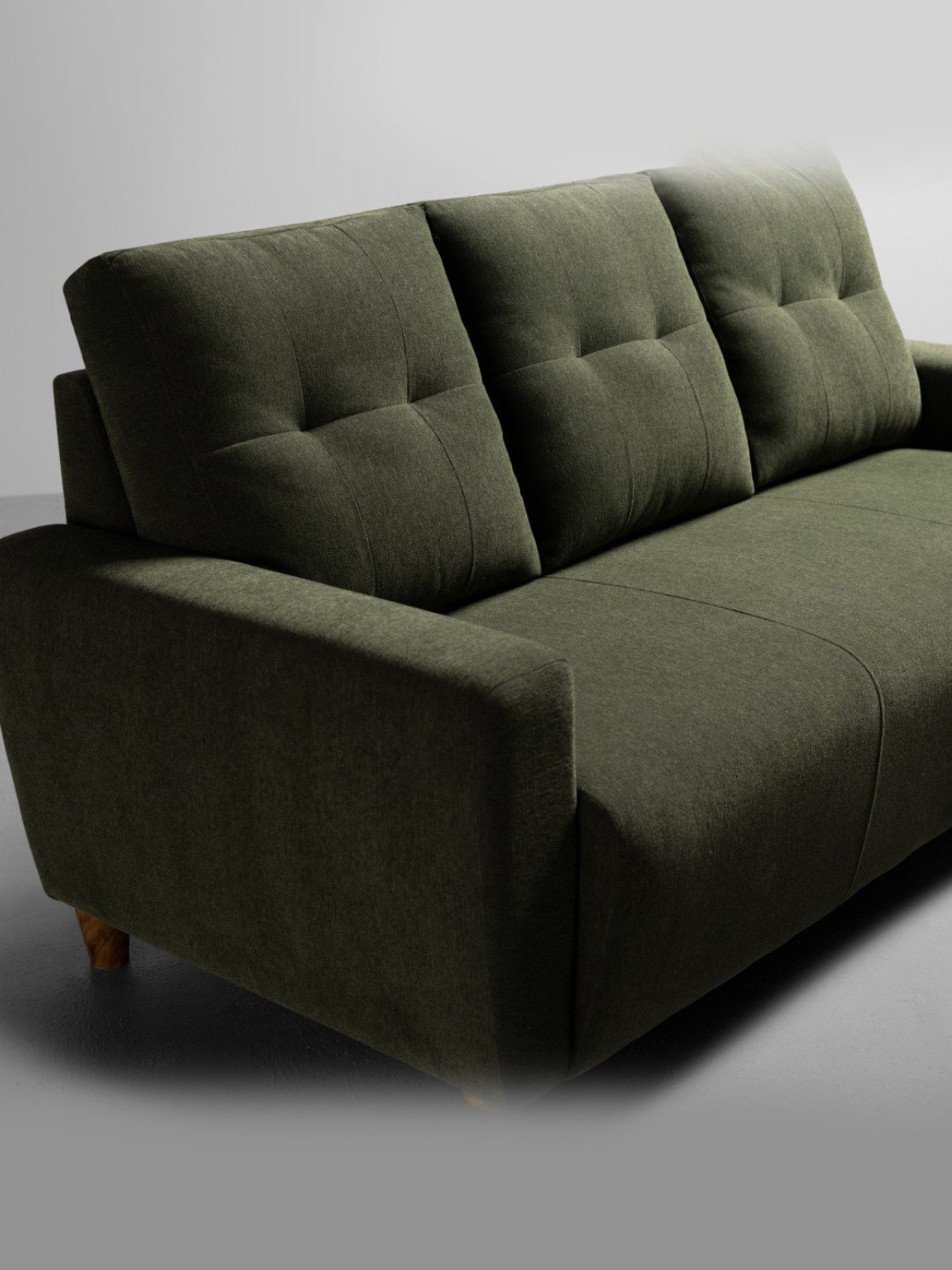 Sleepyhead Yolo Avocado Green Fabric 3 Seater Sofa