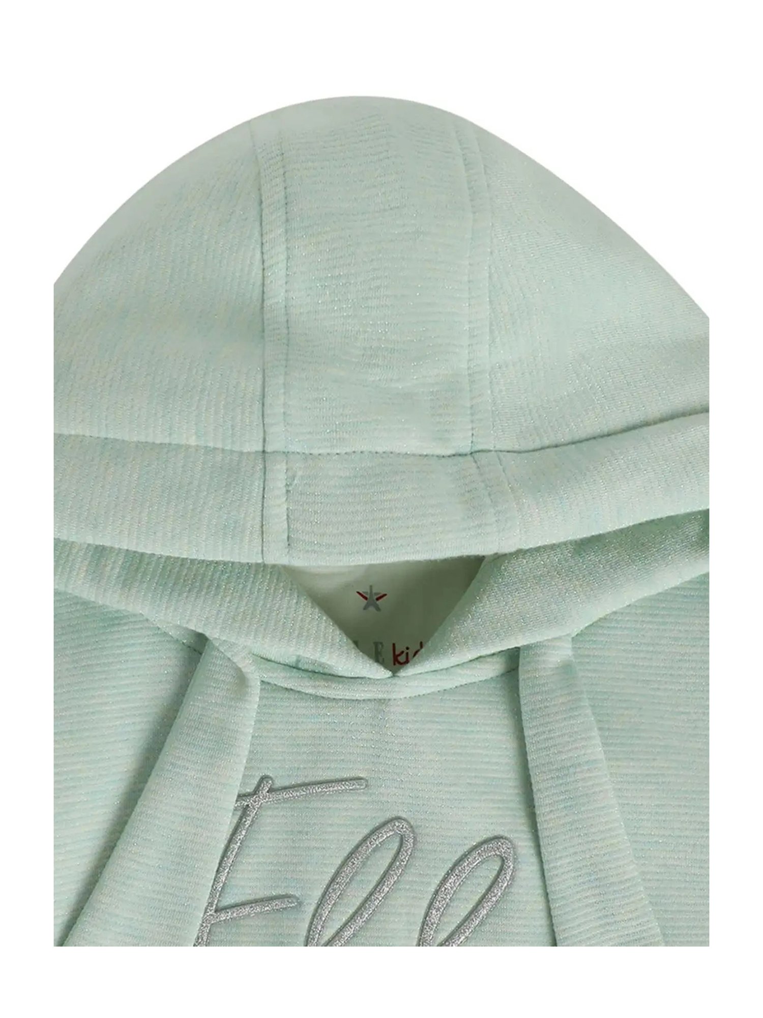 Elle Kids Sea Green Printed  Hoodie