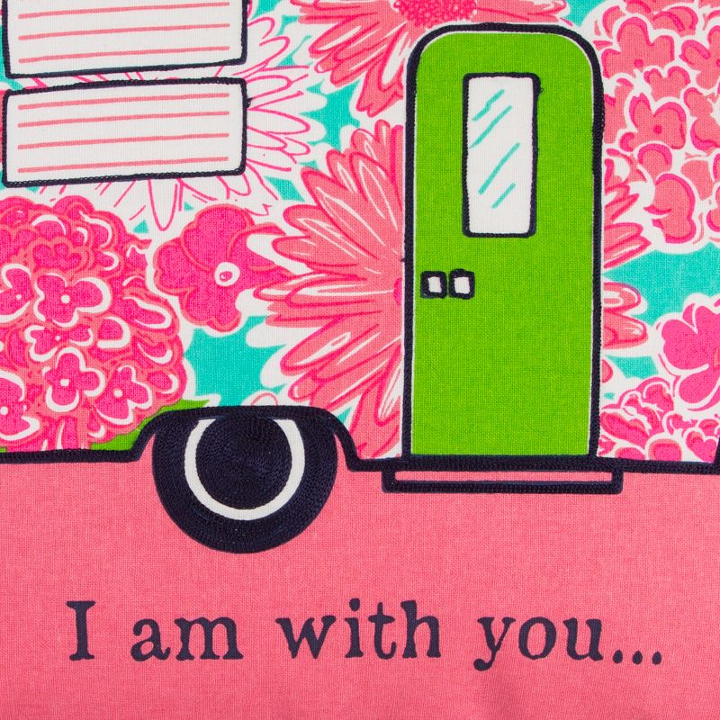 18"x18" Camper Square Throw Pillow Pink - Simply Southern