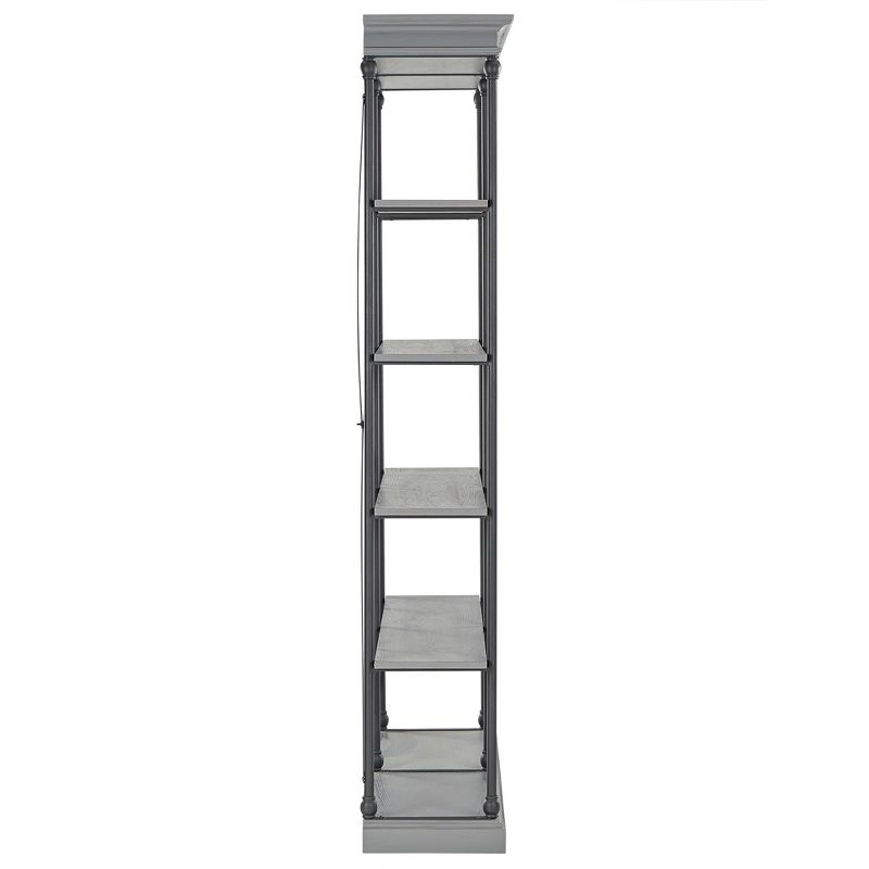 84" Belvidere 5 - Shelf Etagere Bookshelf Gray - Inspire Q