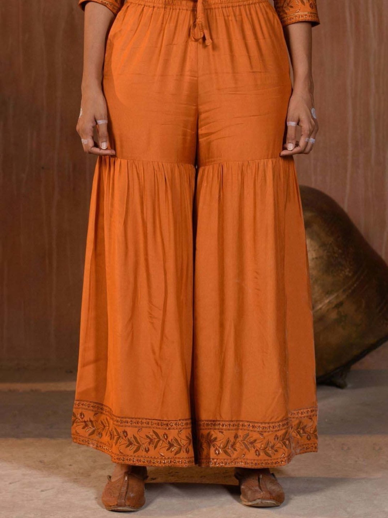 Prakriti Jaipur Orange Chaashini Vani Sharara