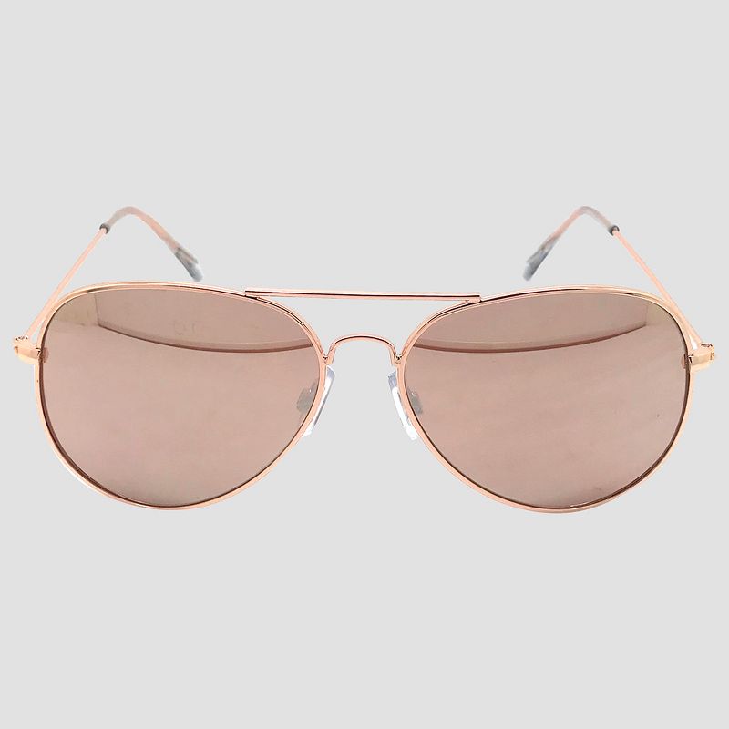 Women's Aviator Sunglasses with Rose Gold Lenses - Wild Fable™ Gold