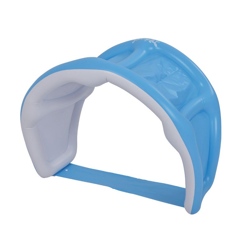 Pool Central 72" Sunpro Inflatable 1-Person Swimming Pool Mattress Raft Float with Removable Sun Canopy - Blue