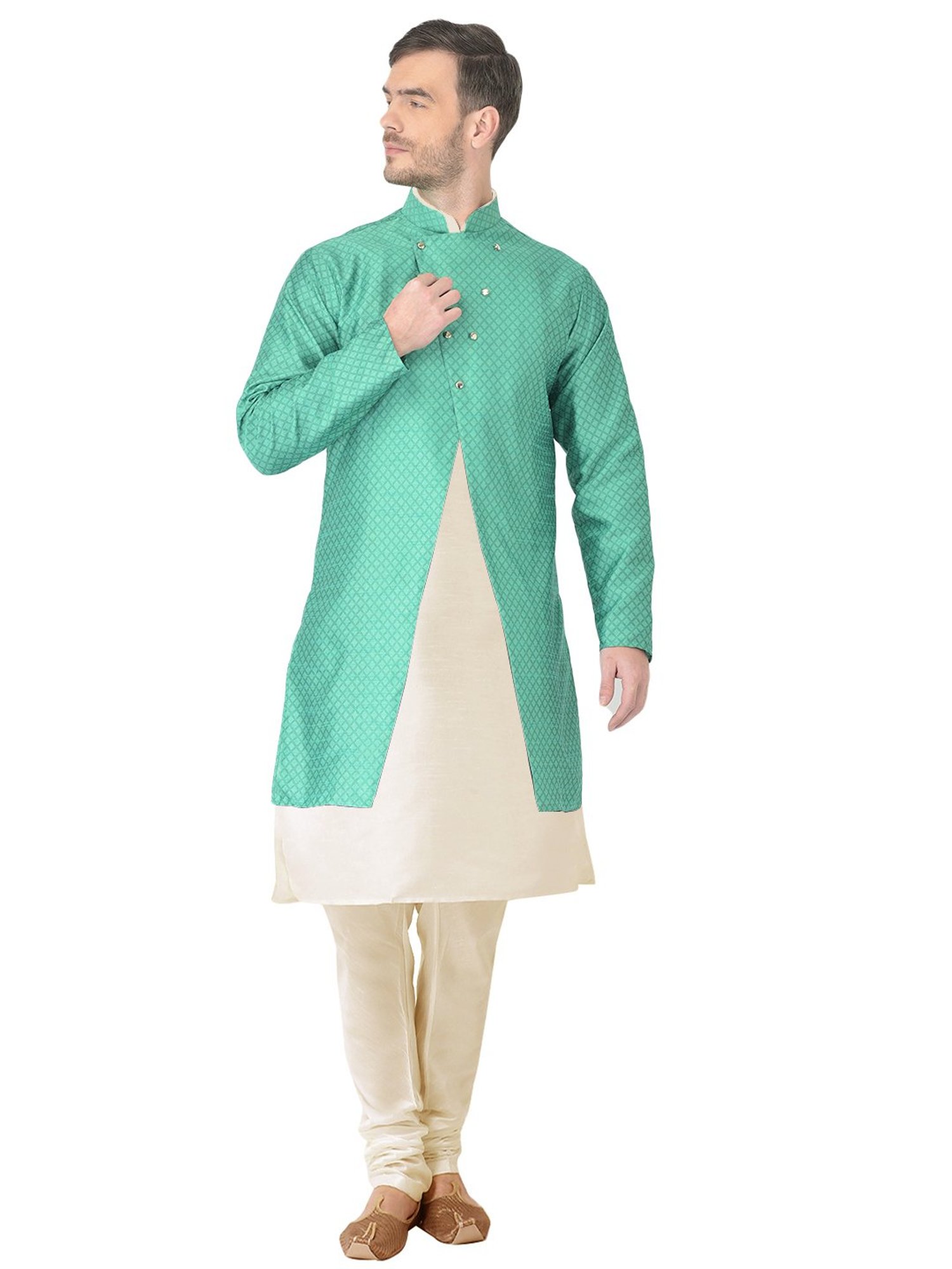 SG RAJASAHAB Multi Regular Fit Self Pattern Kurta Set