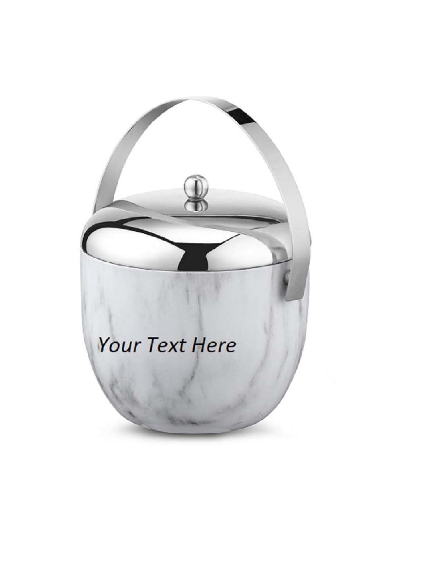 FnS Silver Stainless Steel Ice Bucket (1.25 L)