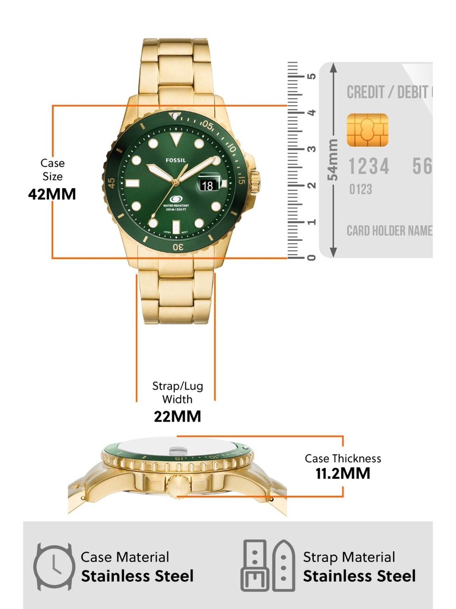 Fossil FS6030 Dive Analog Watch for Men